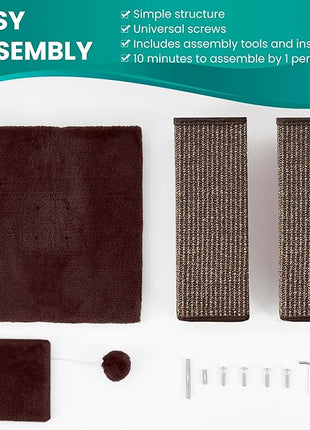 Cat Scratching Post 32 Inch for Indoor Large Cats and Kitten, Nature Sisal Tall Cat Scratch Post, Sisal Cat Scratcher Improve Cat's Scratching Habits and Protect Your Furniture, Full Brown