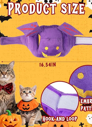 Cat Halloween Costumes Halloween Bat Wing Hat for Dogs Cats Adjustable Cute Purple Bat Cap Festival Pet Head Dress Up Accessories for Halloween Puppy Kitten Cosplay Costume Gifts