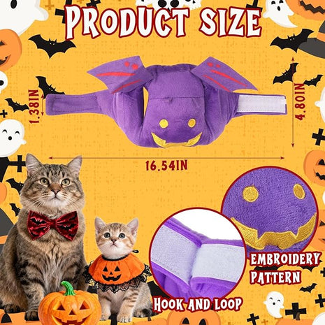 Cat Halloween Costumes Halloween Bat Wing Hat for Dogs Cats Adjustable Cute Purple Bat Cap Festival Pet Head Dress Up Accessories for Halloween Puppy Kitten Cosplay Costume Gifts
