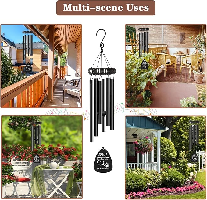 28" Pet Sympathy Wind Chimes, Dog Memorial Gifts for Loss of Dog, Loss of Dog Sympathy Gift, Pet Bereavement Remembrance Gift