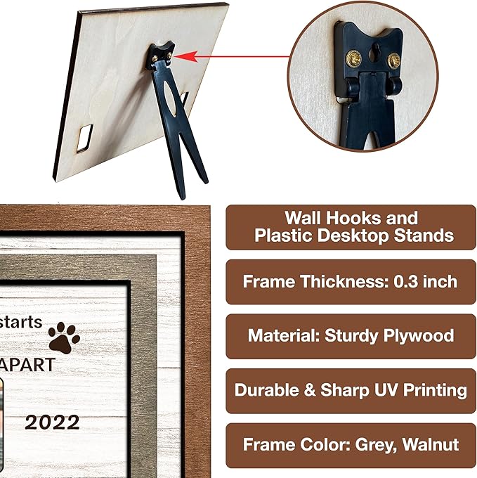 Customized Dog Collar Frame Memorial Pet Loss Sign for Dogs Lovers Gifts Pet Wood Memorial for Tabletops Someone Who Lost A Pet Keepsake Picture Frame Sympathy Gifts Funerary Decor Wall Items