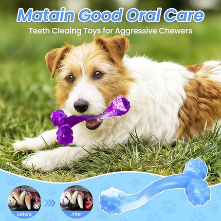 WinTour Indestructible Dog Bones for Aggressive Chewers, Tough Dog Toys for Aggressive Chewers, Durable Chew Toys for Medium & Large Breed, Heavy Duty, Strong & Indestructible Bones for Super Chewers