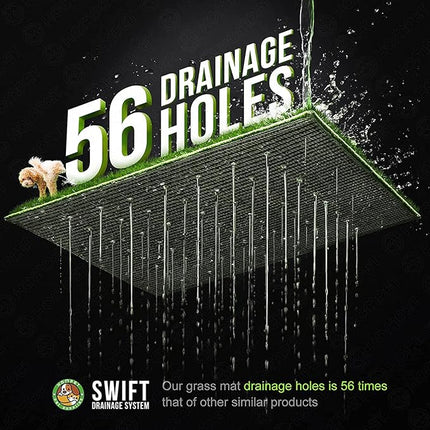 Hompet Dog Grass Pads, Puppy Turf Potty Training Pads, Artificial Turf for Dog Systems Replacement Grass Mats, Easy to Clean with Fast Drain Holes, Indoor/Outdoor Garden Lawn Patio Balcony 28"×18"