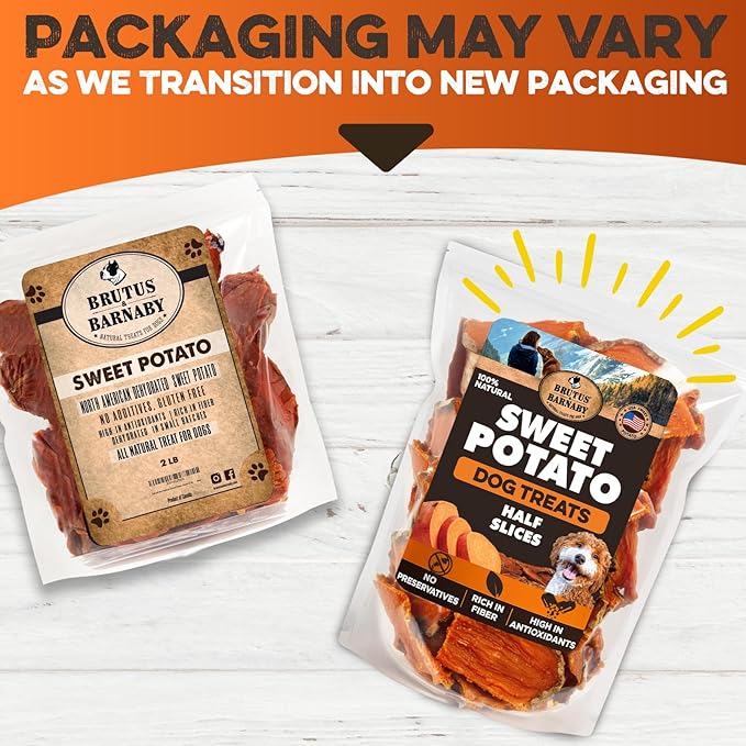 BRUTUS & BARNABY Sweet Potato Dog Treats – Support Sensitive Stomachs with USA-Grown, Hypoallergenic Treats That Smell as Good as They Taste