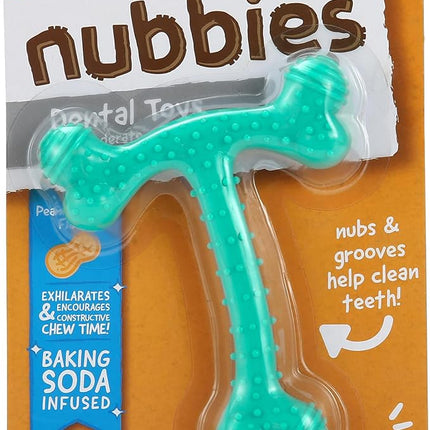 Arm & Hammer Nubbies T-Bone Dental Dog Chew Toys, Peanut Butter Flavor - Durable Nylon Chewing Toys for Dogs, Done Bone Toy, Teeth Cleaning Bones for Chewers Help Remove Plaque and Tartar