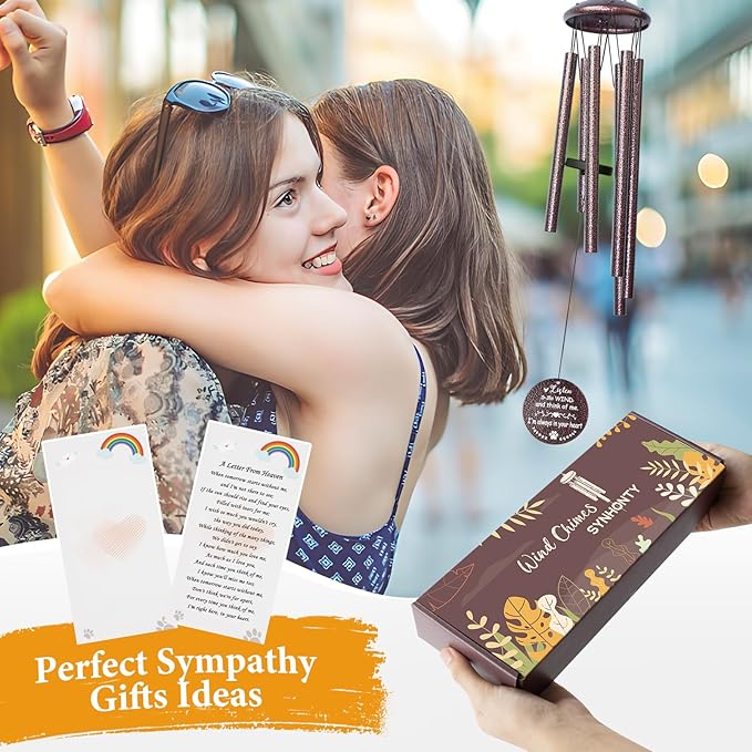 Pet Memorial Gifts for Loss of Dog, 25 inch pet Memorial Wind Chimes, Loss of Dogs Sympathy Gift, Dog Remembrance Gift, Bereavement Gifts Dogs, in Memory of Pets Wind Chimes for Outside Garden