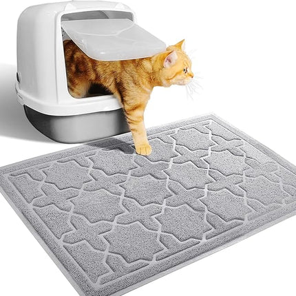 Yimobra Cat Litter Mat, 24"x20" Litter Mat with Litter Lock Mesh, Soft Cat Litter Mat Litter Trapping Mat, Easy to Clean, Non-Slip, Water Resistant, Litter Free Floors, Grey