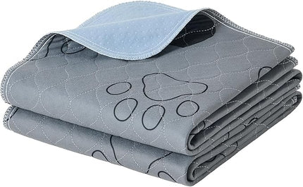 Feandrea Washable Dog Pee Pads, 2 Pack, Reusable Dog Pads, 48 x 24 Inches, L, Waterproof Pet Training Pads, Leakproof, Non-Slip, Super Absorbent, for Guinea Pig, Hamster, Gray UPTD024G01