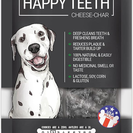 Himalayan Dog Chew Happy Teeth Yak Cheese, Soft Dog Chew, 100% Natural Soft Density Dental Treats, Gluten Free, Safe Treats for Oral Health, Lactose & Grain Free, Protein Rich, Cheese-Charcoal 2 Count