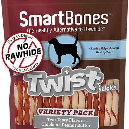 SmartBones Twist Sticks, Treat Your Dog to a Rawhide-Free Chew Made with Real Chicken and Vegetables