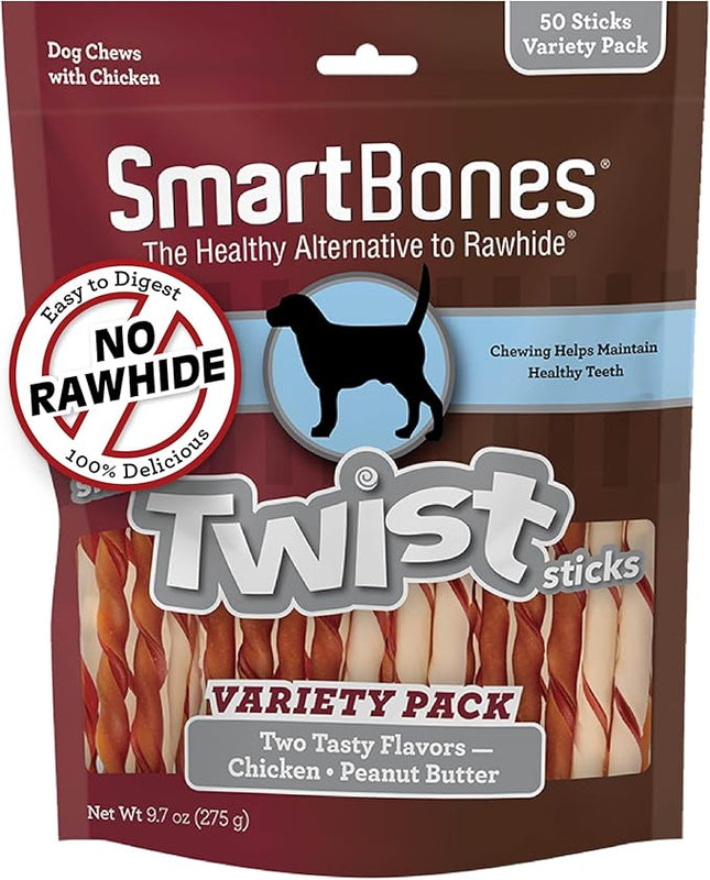 SmartBones Twist Sticks, Treat Your Dog to a Rawhide-Free Chew Made with Real Chicken and Vegetables