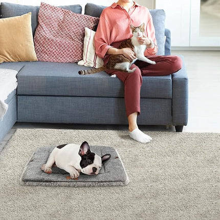 Cat Bed Self Warming, Foldable Self Heated Cat Mat Heating Pad 24 x 20 inch Extra Warm Thermal Pet Pad for Indoor Outdoor Cats, Non-Slip Bottom Washable Non Electric, Grey