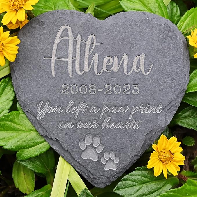 Pet Memorial Stones Personalized, Pet Memorial Gifts for Dogs, Cat Memorial Gifts, Loss of Dog Sympathy Gift, Loss of Cat Gifts, Dog Gifts, Remembrance Gifts, 4''×4''/10×10cm