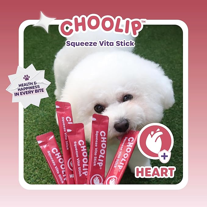 Squeeze Vita Stick Lickable Cat and Dog Treats – 7-Count Heart Support Sticks with Multivitamins, Soft Squeezable Paste for All Life Stages, Supporting Heart Health
