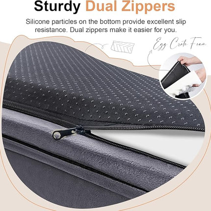 Large Dog Bed Orthopedic Washable: Beds Bolster XXL Bed Big XLarge Dogs Egg Crate Foam Sofa Couch Waterproof Removable Cover - Purple