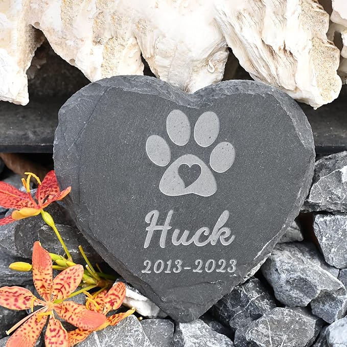 Personalized Memorial Stones, Lost Pet Sympathy Gift Cat, Dog Memorial Gifts, 4''4''/1010cm