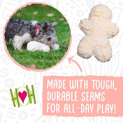 HuggleHounds Plush Dog Toy - Fuzzy Dog Toy, Plush, Soft Fleece, Interactive, Durable, For Small and Large Breeds, Puppy Toy - HuggleFleece Man, Grey