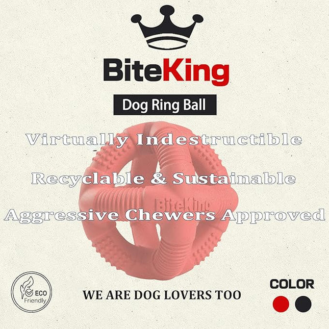 Natural Rubber Dog Balls for Large Aggressive Chewers - Lifetime Replacement - Indestructible and Durable Dog Toys for Large Breed, Red