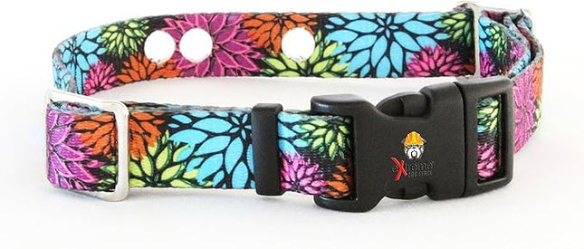 Extreme Dog Fence Replacement Containment and Training Collar Strap for Most Dog Fence Brands - Flower Days (Large: 18" - 27" x 1")