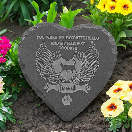 Cat Memorial Stones, Pet Gifts for Cats, Gifts, Loss Cat, of Sympathy Gift Bereavement Remembrance Gift, Headstones 4''×4''/10×10cm