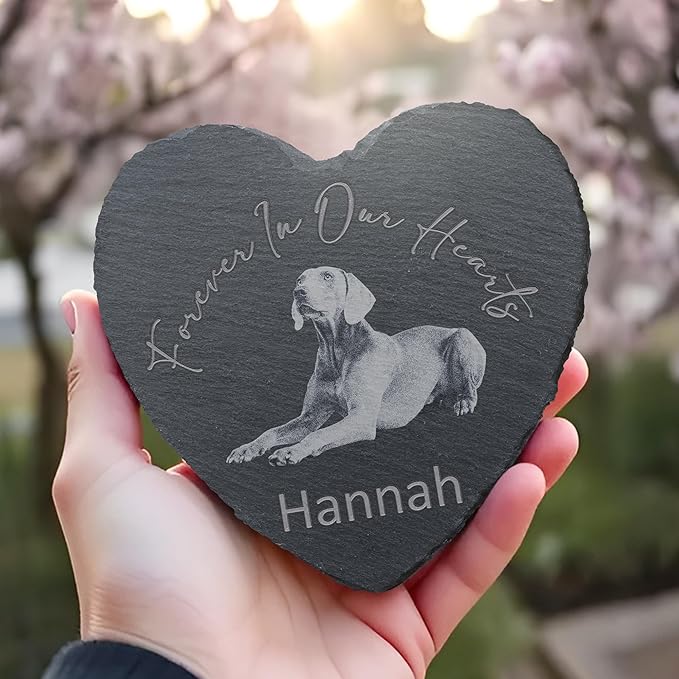 Pet Memorial Stone, Dog Memorial Stone, Dog Memorial Gifts for Loss of Dog, Pet Memorial Gifts, Loss of Pet Sympathy Gift, in Loving Memory Pet - Beloved Forever in Our Hearts - Heart Shaped