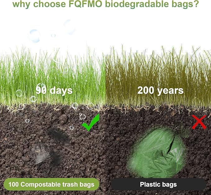 20 PCS Portable Toilet Bags for Camping - 100% Compostable & Biodegradable Toilet Replacement Bags, 8 Gallon Thickened Bucket Liner for Outdoor Boating Trip, Trash Bags Plastic Free