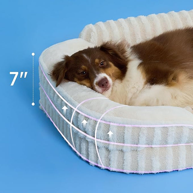 LE SURE Cute Dog Beds for Extra Large Dogs, Orthopedic Waterproof XL Pet Bed with Sides, High Back Non-Slip and Egg-Crate Foam Big Dog Couch Sofa with Washable Removable Cover, Beige