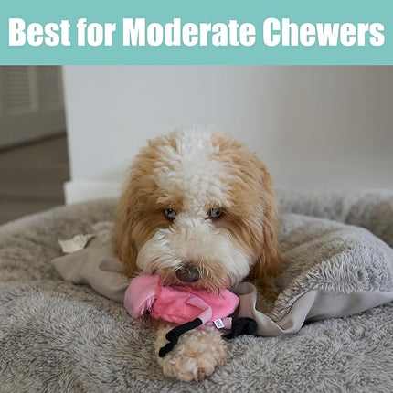 SPOT Skinneeez Flamingo 13 Inch Stuffing-Free Plush Squeaky Dog Toy – Soft Interactive Chew Toy for Small and Medium Dogs – Mess-Free Play for Light & Moderate Chewers