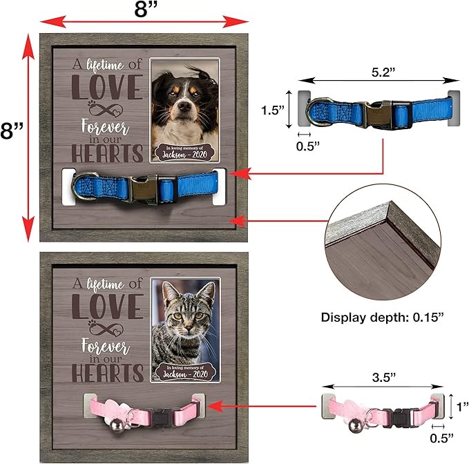 Personalized Dog Picture Pet Loss Sign Frames with Name Photo Keepsake Wood Memorial for Tabletops Remembrance for Dog Passing Away Sympathy Funerary Supplies for Pet Lovers