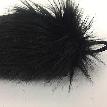 Bianna Creations Faux Fur Animal Tail, Handmade, Cosplay, Anime Lover, Costume Dress Up Pet Play Furry Super Soft Accessory (20", Fox Black)