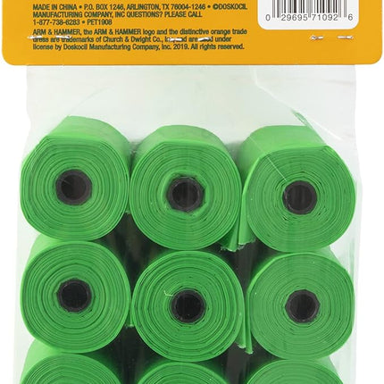 Arm & Hammer Durable Disposable Dog And Cat Waste Bags With Activated Baking Soda, 180 Dog Poop Bags, Plant-Based 9 x 14 Inches