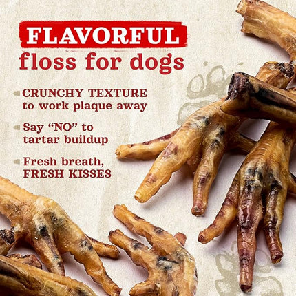 Natural Farm Nail-Free Chicken Feet Dog Treats (100 Pack), 100% Free-Range Air Dried Chicken Feet, No Nails, Fully Digestible, High Protein, Low Calorie, Joint Support, Single Ingredient