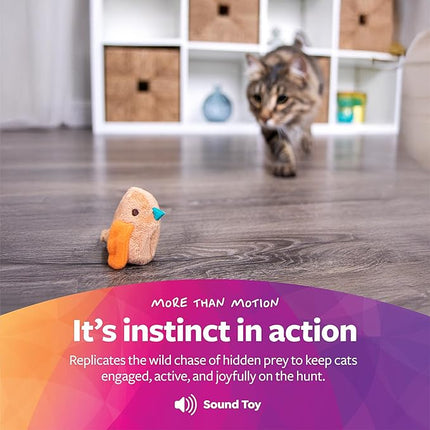 SmartyKat Chickadee Chirp Electronic Sound Cat Toy, Contains Catnip, Battery Powered - Light Brown, One Size