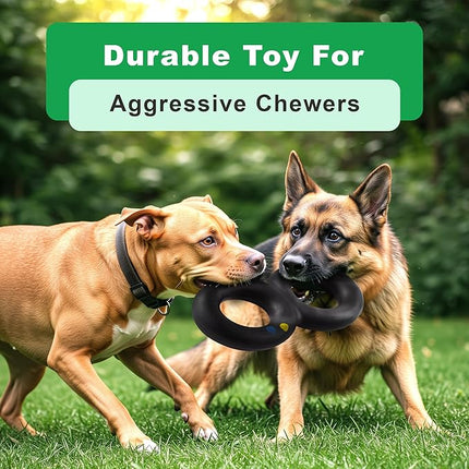 Goughnuts — Dog Toys for Aggressive Chewers | Virtually Indestructible Pull Toy for Large Breeds Such as Pit Bulls and German Shepherds | Heavy Duty Tug Dog Toy | Large | Black
