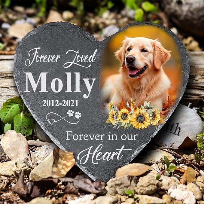 Gabita Custom photo Dog Memorial Stone, Pet Memorial Gifts for Dogs, Dog Memorial Stone, Personalized Pet Grave Markers Headstone Cemetery Decorations for Pet new 2
