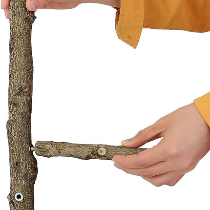 Bird Perch Stand Toy, Natural Wood Parrot Perch Bird Cage Branch Perch Accessories for Parakeets Cockatiels Conures Macaws Finches Love Birds(L: 13.8" Length)