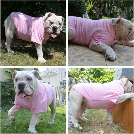Lovelonglong Bulldog Clothes Dog Clothing Blank T-Shirt Tee Shirts for French Bulldog English Bulldog American Pit Bull Pugs 100% Cotton Skin Care Pink B-XL