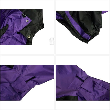 Lovelonglong Dog Hooded Raincoat, Large Dog Rain Jacket Poncho Waterproof Clothes with Hood Breathable 4 Feet Four Legs Rain Coats for Small Medium Large Pet Dogs Purple L-M