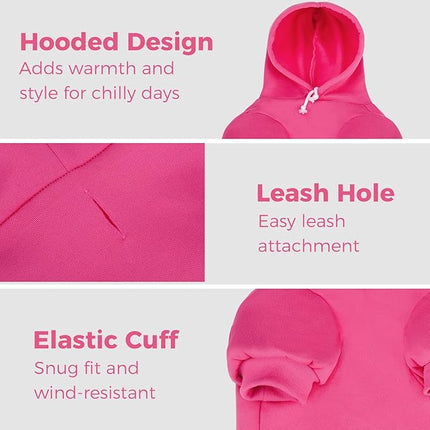 BINGPET Little Miss Attitude Dog Sweater with Hood and Leash Hole,Warm Fleece Dog Hoodie & Winter Coat for Small to Large Dogs,Cold Weather Pet Clothes(X-Large)