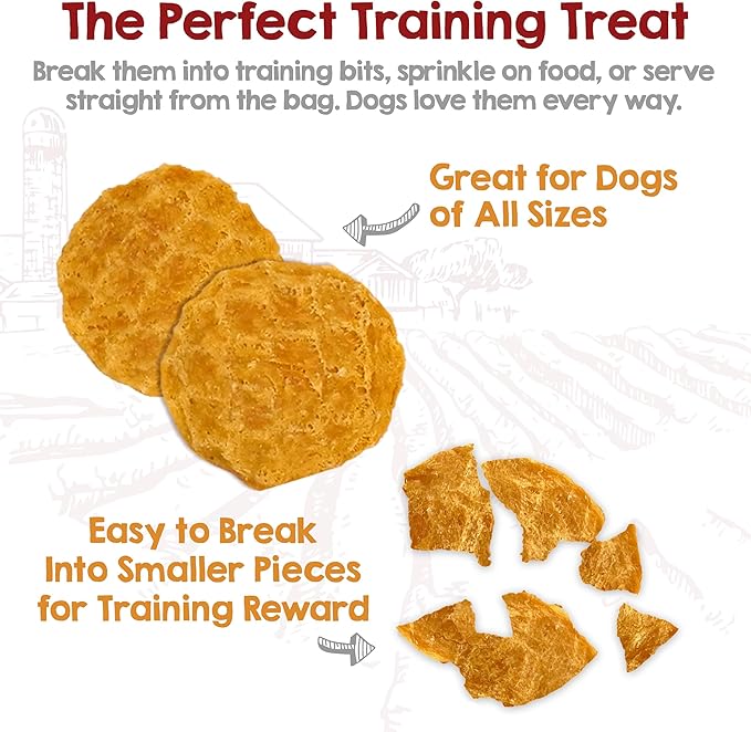 Riley's Waffles Chicken Chips for Dogs w Carrots - USA Sourced Chicken Dog Treats, Limited Ingredient Dog Treats, Dehydrated Jerky Treats Made in USA