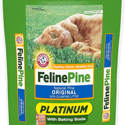 Feline Pine Platinum Non-Clumping Cat Litter, Feline Pine Cat Litter 18lb