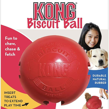 KONG - Biscuit Ball - Durable Rubber, Treat Dispensing Toy - for Large Dogs