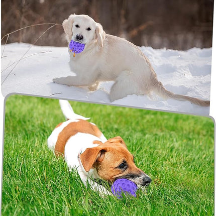 Squeaky Dog Toys for Aggressive Chewers, Indestructible Dog Balls for Aggressive Chewers, Purple Squeaky Balls for Dogs, Interactive Toys for Large Dogs to Relax