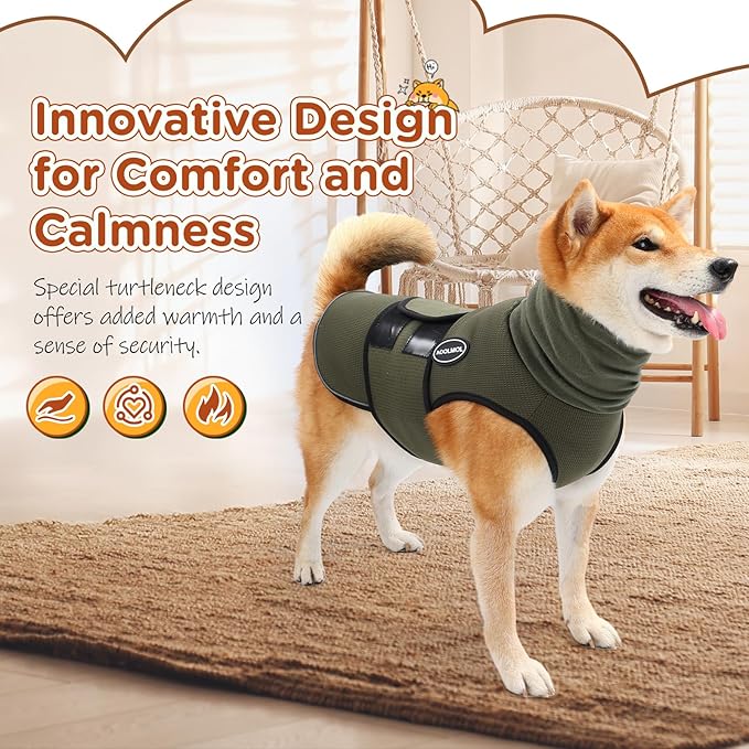Dog Anxiety Vest and Coat, Vet Visits and Separation - Keep Pet Calm, Dog Jacket for Thunder, Fireworks, Anti Anxiety Vest for Dogs and Cat Body and Ear
