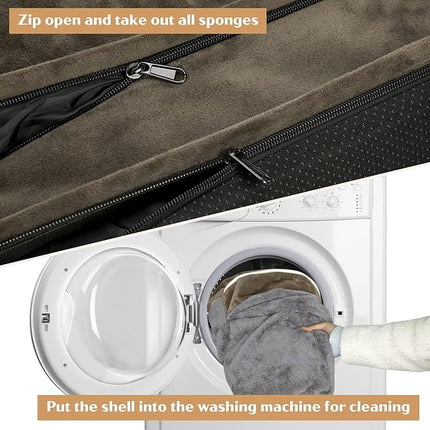 Comfort Expression Orthopedic Dog Bed for Medium Dogs 28x19 Inch, Waterproof Egg Crate Foam Medium Pet Bed with Removable Bolsters, Dog Couch with Washable Cover & Non-Slip Bottom, Dark Green