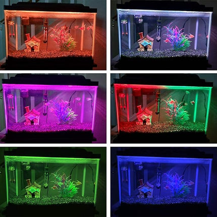 Fish Tank Light RGB LED Aquarium Lights, Underwater Waterproof Color Changing Submersible 16 Color 4 Modes Brightness Adjustable Memory Function Sucker Hang Lighting Strip, 15 inch
