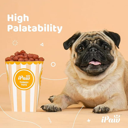 iPaw Turkey Tots Dog Treats for Puppy Training, All Natural Human Grade Dog Treat, US Sourced Raw Material, Hypoallergenic, Easy to Digest (Turkey Tots), 5 Packs