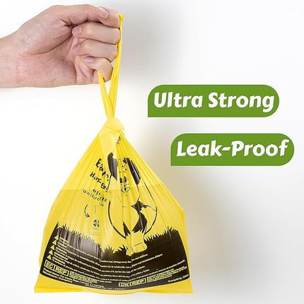 YORJA Tie Handles Dog Poop Bags, 440 Pet Waste Bags, Thick and Strong 100% Leak-Proof Easy Tie Up Doggy Bags