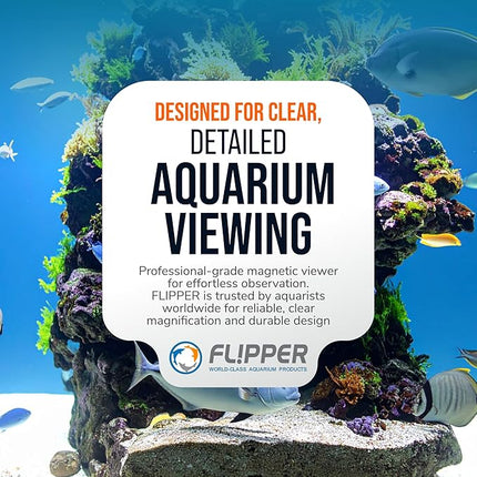 Flipper DeepSee 5" Magnetic Aquarium Viewer – Optical-Grade Magnifying Lens for Glass & Acrylic Tanks up to 5/8" Thick – Hands-Free Underwater Viewing for Fish, Corals & Aquarium Photography – Black