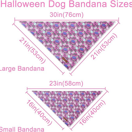 Halloween Pumpkin Dog Bandana, Halloween Triangle Bid Scarf with Pumpkin Bat Pattern, Cotton Pet Kerchief for Girl Boy Dogs or Cats, Cute Puppy Bandana Fancy for Dogs
